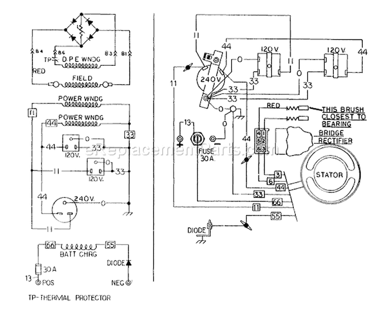 Page F Diagram and Parts List for 8762-1  Briggs and Stratton Generator